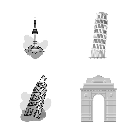 Isolated object of street  and architecture  sign. Set of street  and tour  stock vector illustration.のイラスト素材