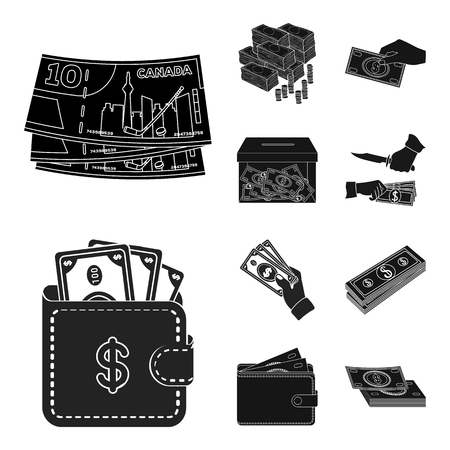 Vector design of cash and currency logo. Set of cash and stack vector icon for stock.のイラスト素材