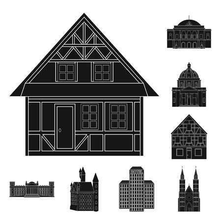Isolated object of building and city logo. Set of building and business stock symbol for web.のイラスト素材