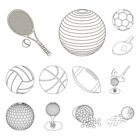 Vector illustration of ball and soccer icon. Collection of ball and basketball vector icon for stock.のイラスト素材