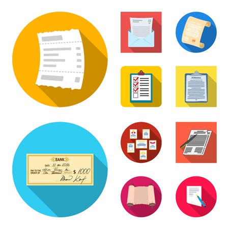Isolated object of folder and list symbol. Collection of folder and contract stock vector illustration.のイラスト素材