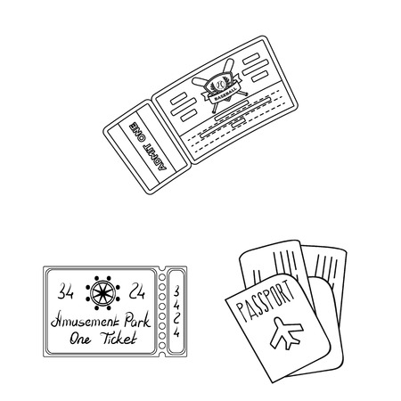 Isolated object of ticket and movie symbol. Set of ticket and concert vector icon for stock.のイラスト素材
