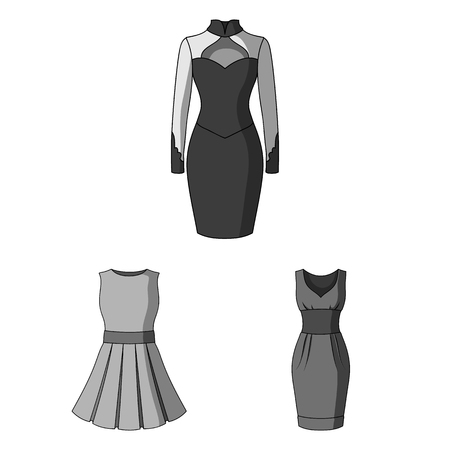 Isolated object of dress and clothes icon. Collection of dress and evening stock symbol for web.のイラスト素材