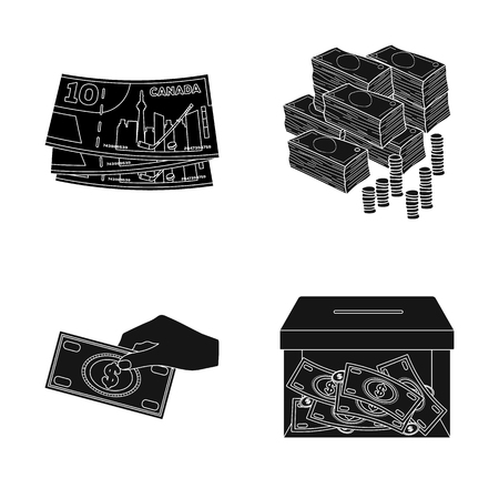 Vector design of cash and currency symbol. Collection of cash and stack stock symbol for web.のイラスト素材