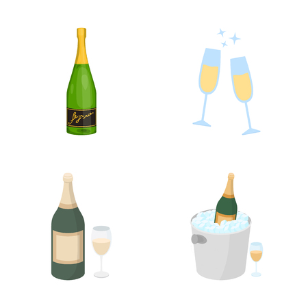 Vector design of cork and new symbol. Set of cork and wine stock symbol for web.のイラスト素材