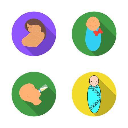 Vector design of infant and character icon. Set of infant and happy stock vector illustration.のイラスト素材