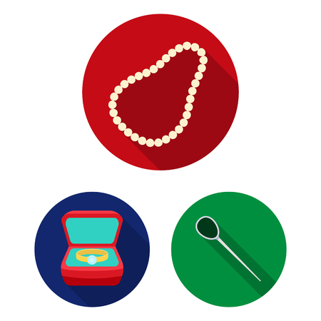 Isolated object of jewelery and necklace icon. Set of jewelery and pendent stock symbol for web.のイラスト素材