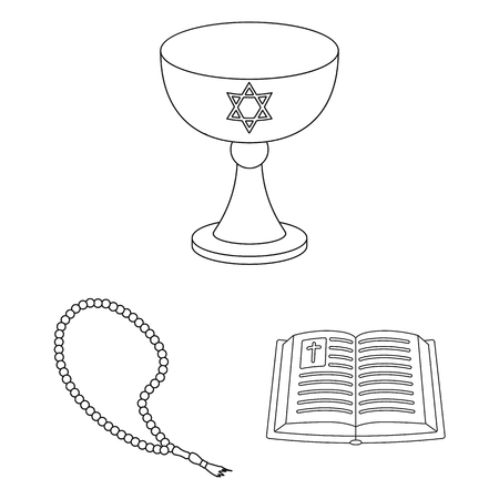 Isolated object of muslim and items logo. Collection of muslim and candle stock symbol for web.のイラスト素材