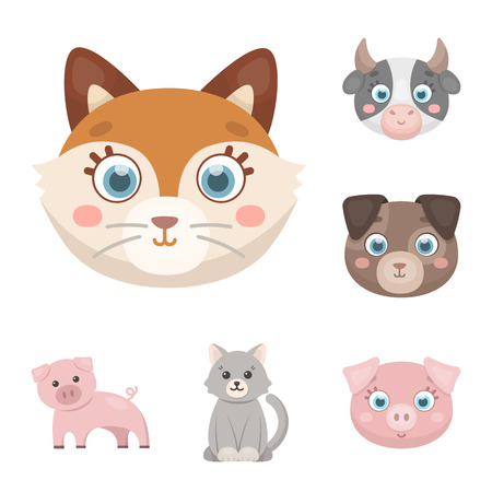 Vector illustration of animal and habitat symbol. Set of animal and farm stock symbol for web.のイラスト素材