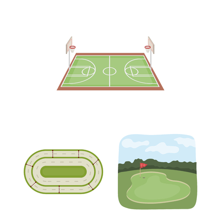 Isolated object of field and sport symbol. Collection of field and game stock vector illustration.のイラスト素材