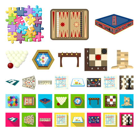 Board game cartoon,flat icons in set collection for design. Game and entertainment vector symbol stock web illustration.のイラスト素材