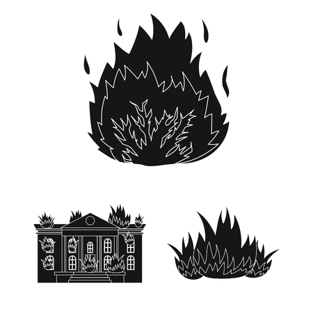 Vector design of fire and flame icon. Set of fire and fireball vector icon for stock.のイラスト素材