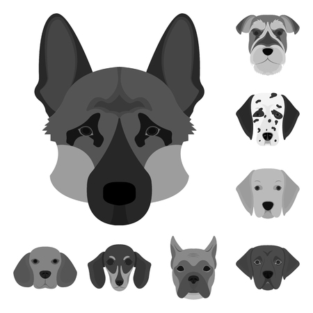 Vector design of cute and puppy logo. Set of cute and animal stock vector illustration.のイラスト素材