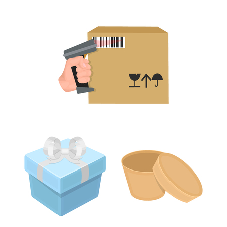 Isolated object of cardboard and delivery  iconのイラスト素材