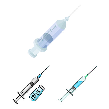 Vector illustration of vaccine and syringe sign.のイラスト素材