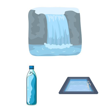 Isolated object of water and drop sign. Collection of water and splash stock symbol for web.のイラスト素材