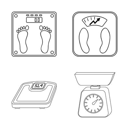 Vector illustration of weight and lab sign. Collection of weight and kitchen vector icon for stock.のイラスト素材