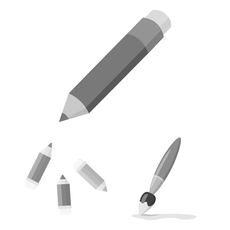 Vector illustration of pencil and sharpen icon. Collection of pencil and color stock symbol for web.のイラスト素材