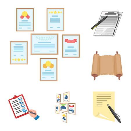 Vector illustration of folder and list logo. Collection of folder and contract stock vector illustration.のイラスト素材