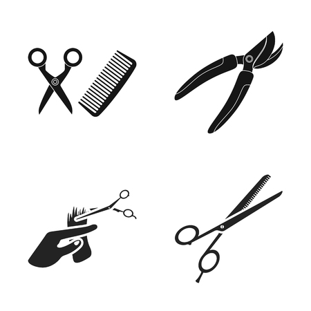 Vector illustration of scissor and craft  icon. Set of scissor and open stock symbol for web.のイラスト素材