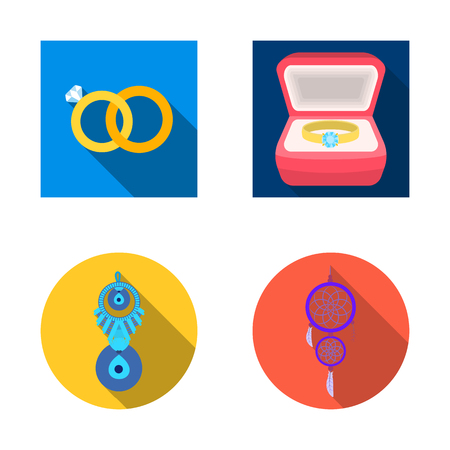 Isolated object of jewelery and necklace symbol. Collection of jewelery and pendent vector icon for stock.のイラスト素材