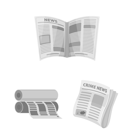 Vector design of daily and folded logo. Collection of daily and paper stock vector illustration.のイラスト素材