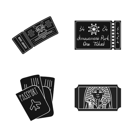 Isolated object of ticket and movie logo. Collection of ticket and concert stock vector illustration.のイラスト素材