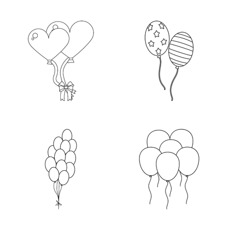 Isolated object of happy and fun icon. Collection of happy and balloon vector icon for stock.のイラスト素材