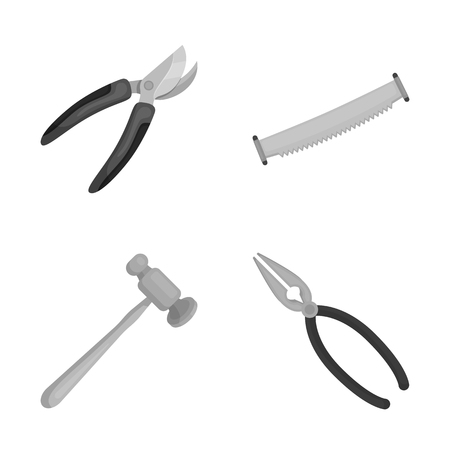 Isolated object of tool and construction icon. Collection of tool and carpentry vector icon for stock.のイラスト素材