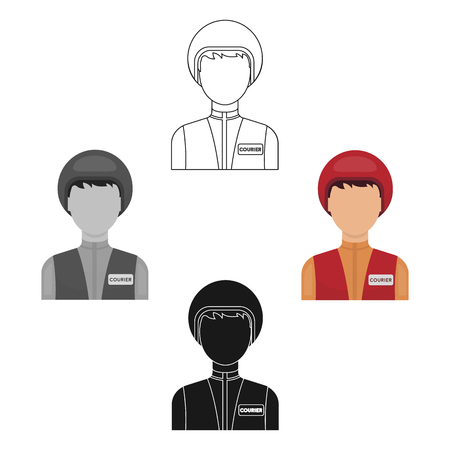 Courier icon in cartoon style isolated on white background. Pizza and pizzeria symbol stock vector illustration.のイラスト素材