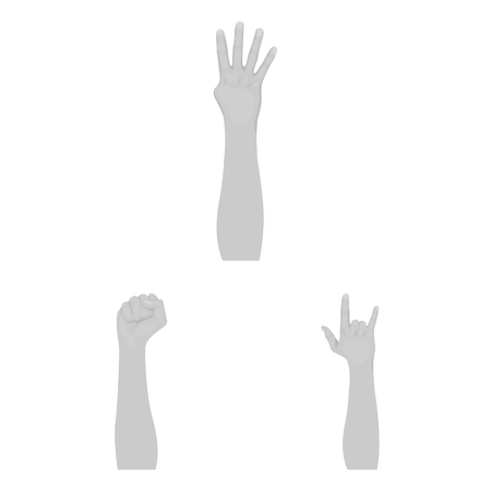 Vector illustration of animated and thumb symbol. Set of animated and gesture stock vector illustration.のイラスト素材