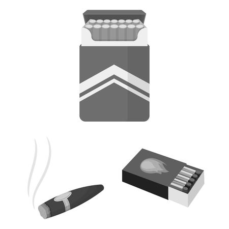 Isolated object of smoke and no icon. Set of smoke and stop stock symbol for web.のイラスト素材