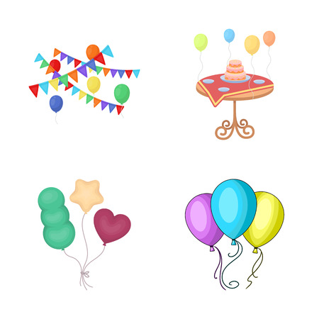 Isolated object of happy and fun symbol. Set of happy and balloon stock vector illustration.のイラスト素材