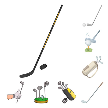 Isolated object of stick and field sign. Set of stick and club vector icon for stock.のイラスト素材