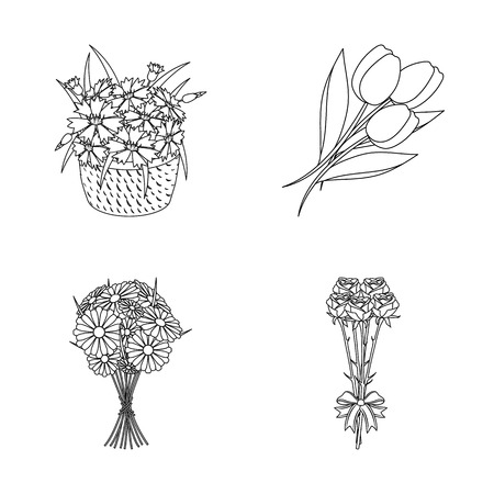 Vector design of spring and wreath sign. Collection of spring and blossom stock vector illustration.のイラスト素材