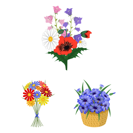 Vector design of spring and wreath sign. Collection of spring and blossom stock symbol for web.のイラスト素材