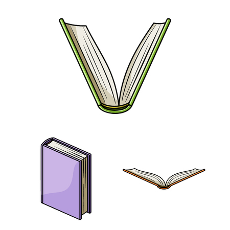 Isolated object of library and textbook icon. Set of library and school stock symbol for web.のイラスト素材
