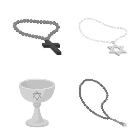 Vector illustration of muslim and items symbol. Collection of muslim and candle stock symbol for web.のイラスト素材