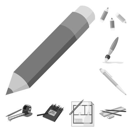 Vector illustration of pencil and sharpen logo. Set of pencil and color stock symbol for web.のイラスト素材