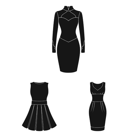 Vector illustration of dress and clothes icon. Set of dress and evening stock vector illustration.のイラスト素材