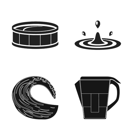 Isolated object of water and drop sign. Set of water and splash stock vector illustration.のイラスト素材