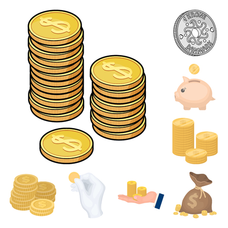 Vector illustration of coin and treasure. Collection of coin and money  vector icon for stock.のイラスト素材