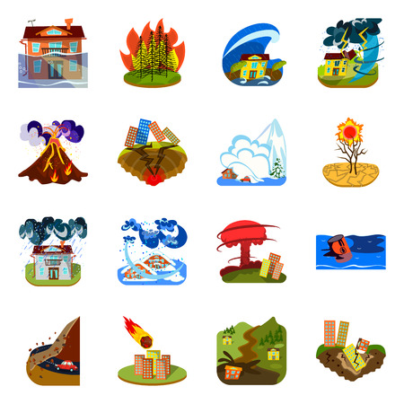 Isolated object of cataclysm and disaster symbol. Collection of cataclysm and apocalypse  stock vector illustration.のイラスト素材