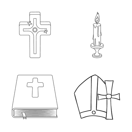 Isolated object of muslim and items icon. Set of muslim and candle vector icon for stock.のイラスト素材