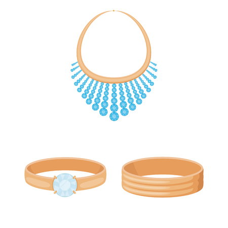 Isolated object of jewelery and necklace symbol. Collection of jewelery and pendent stock symbol for web.のイラスト素材