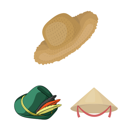 Vector design of hat and cap sign. Set of hat and model vector icon for stock.のイラスト素材