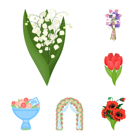 Vector design of spring and wreath logo. Set of spring and blossom vector icon for stock.のイラスト素材