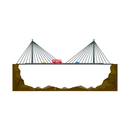 Vector design of bridgework and bridge symbol. Collection of bridgework and landmark vector icon for stock.のイラスト素材