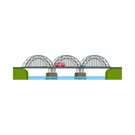 Vector design of bridgework and bridge logo. Set of bridgework and landmark vector icon for stock.のイラスト素材