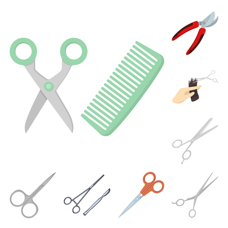 Isolated object of scissor and craft  icon. Set of scissor and open stock symbol for web.のイラスト素材